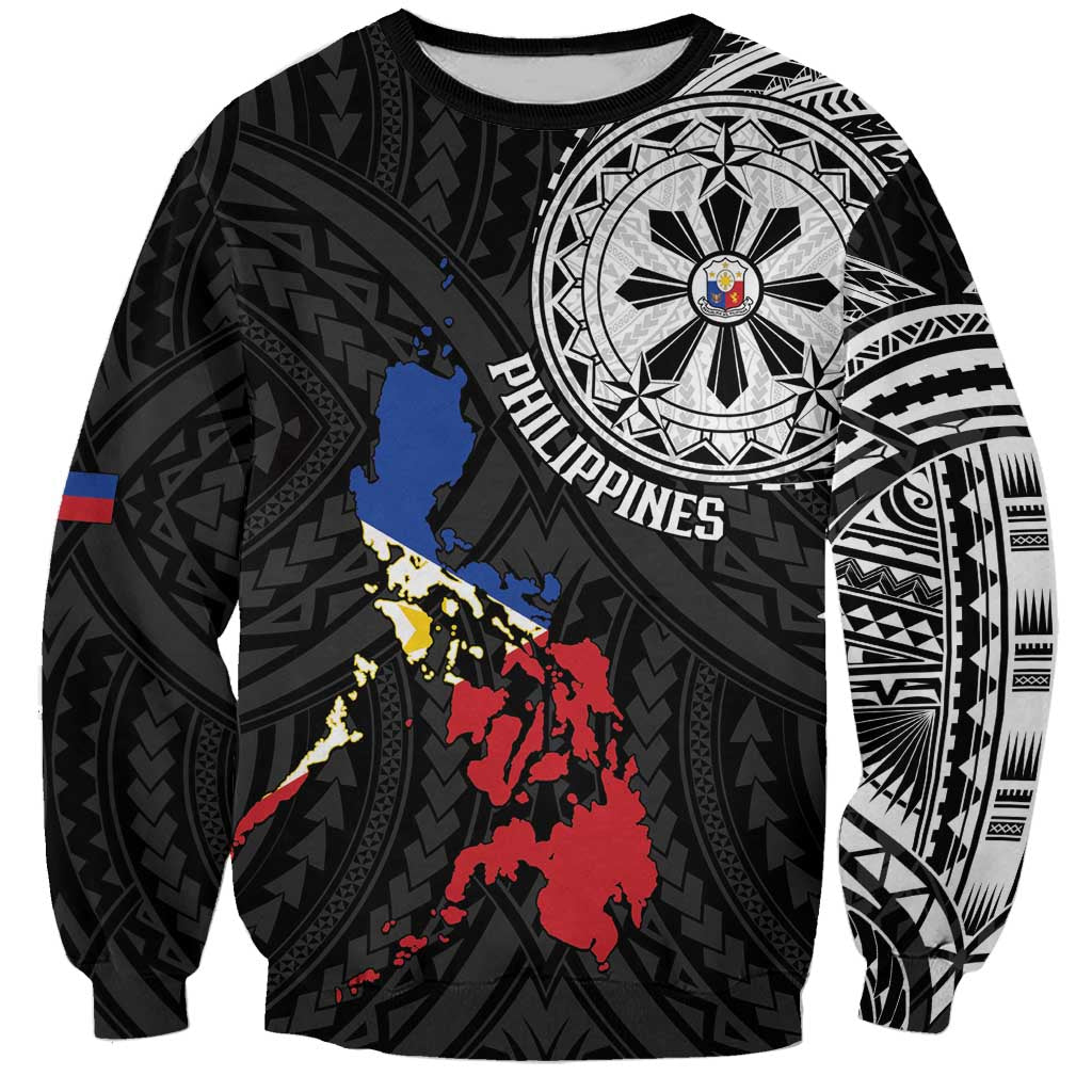 Philippines Strong Sweatshirt Filipino Map Polynesian Tattoo - Wonder Print Shop
