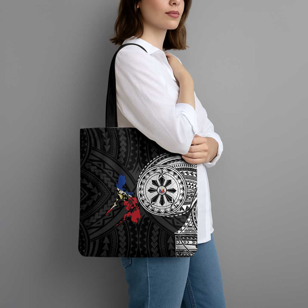 Philippines Strong Tote Bag Filipino Map Polynesian Tattoo - Wonder Print Shop
