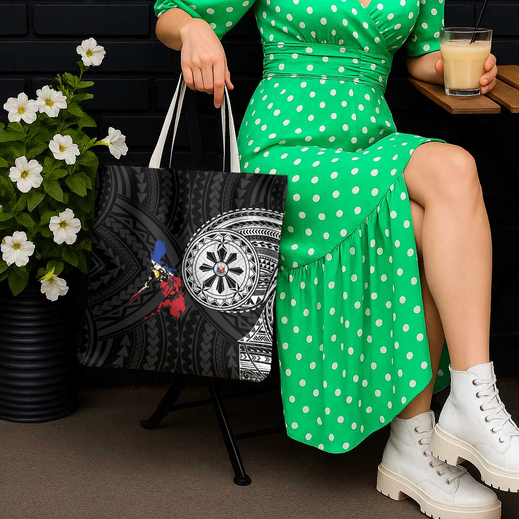 Philippines Strong Tote Bag Filipino Map Polynesian Tattoo - Wonder Print Shop