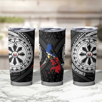 Philippines Strong Tumbler Cup Filipino Map Polynesian Tattoo - Wonder Print Shop