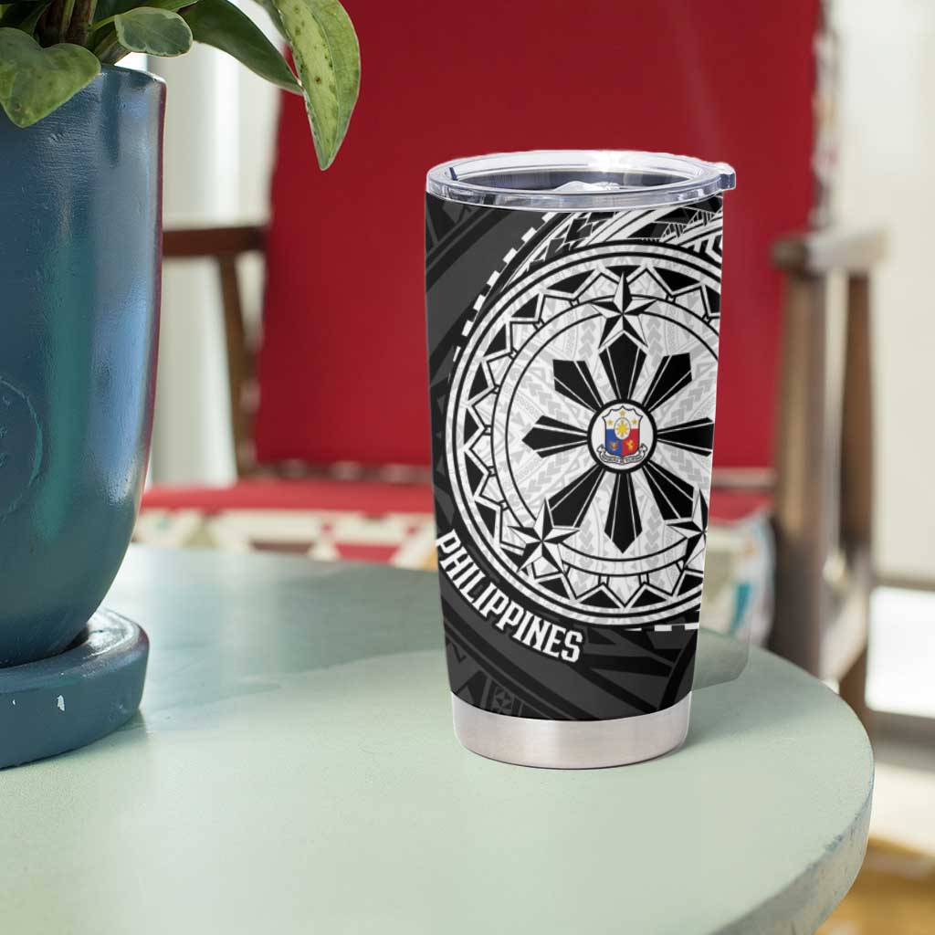 Philippines Strong Tumbler Cup Filipino Map Polynesian Tattoo - Wonder Print Shop