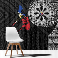 Philippines Strong Window Curtain Filipino Map Polynesian Tattoo - Wonder Print Shop