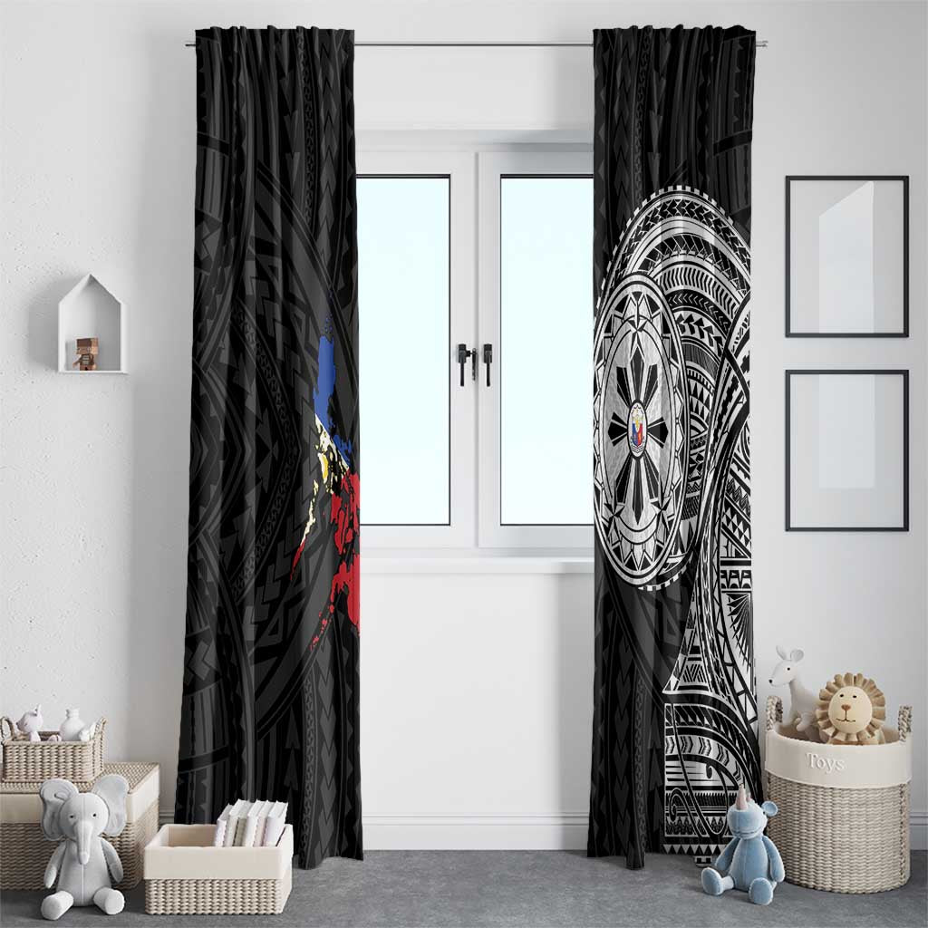 Philippines Strong Window Curtain Filipino Map Polynesian Tattoo - Wonder Print Shop