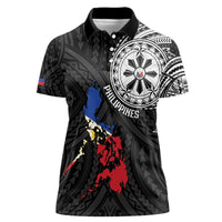 Philippines Strong Women Polo Shirt Filipino Map Polynesian Tattoo - Wonder Print Shop