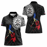 Philippines Strong Women Polo Shirt Filipino Map Polynesian Tattoo - Wonder Print Shop