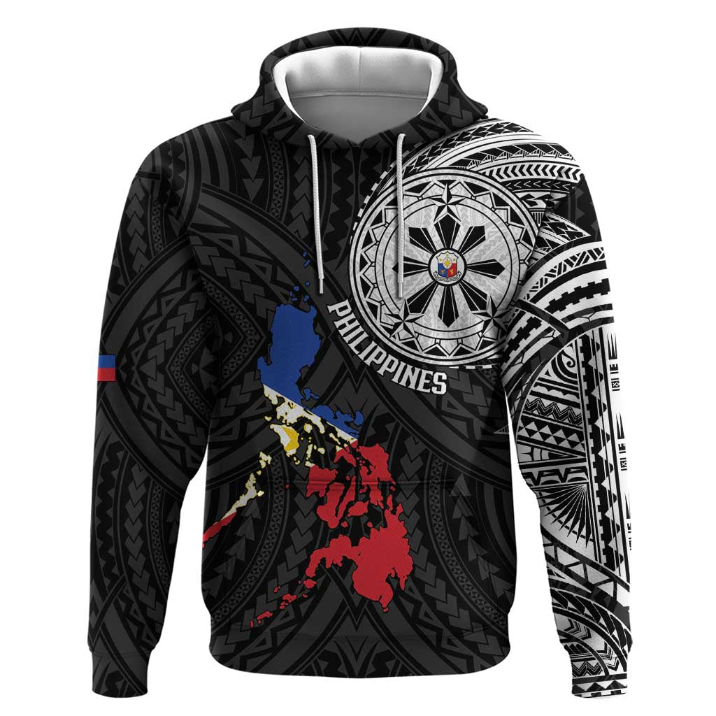 Philippines Strong Zip Hoodie Filipino Map Polynesian Tattoo - Wonder Print Shop
