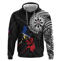Philippines Strong Zip Hoodie Filipino Map Polynesian Tattoo - Wonder Print Shop