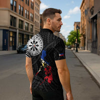 Philippines Strong Zipper Polo Shirt Filipino Map Polynesian Tattoo - Wonder Print Shop