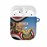 Personalised Yemen Independence Day AirPods Case Awwam Temple With Coat Of Arms Proud - Wonder Print Shop