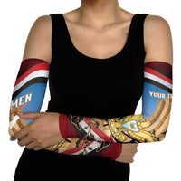 Personalised Yemen Independence Day Arm Sleeves Awwam Temple With Coat Of Arms Proud - Wonder Print Shop