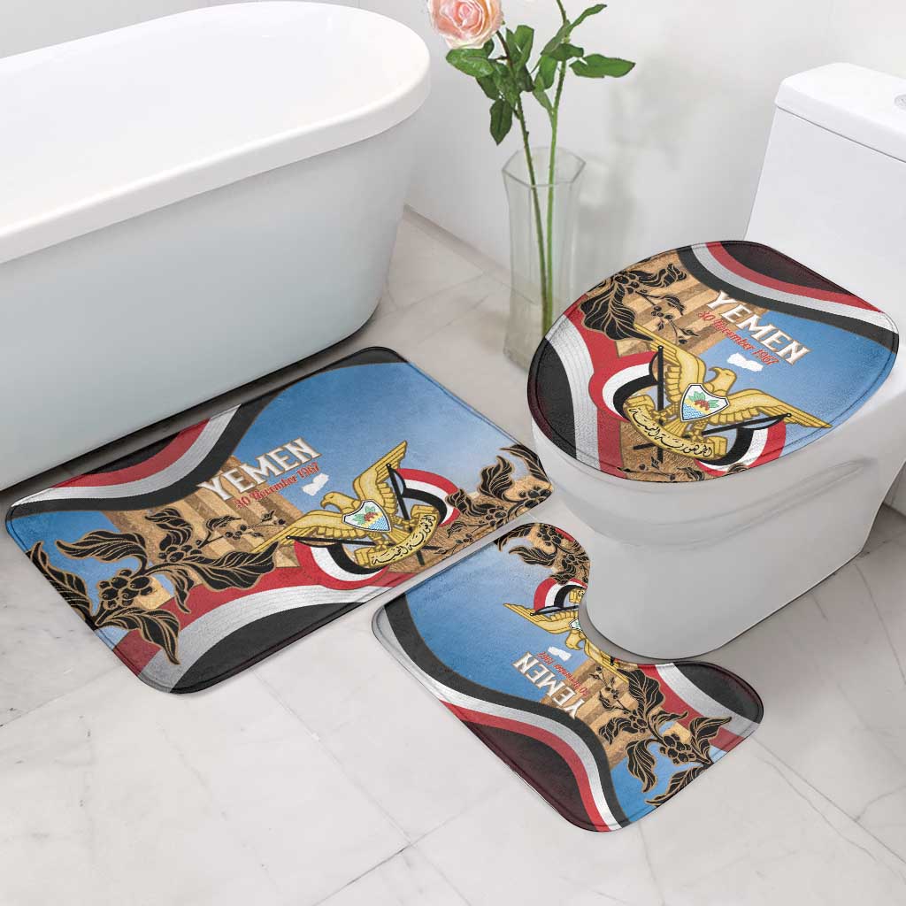 Personalised Yemen Independence Day Bathroom Set Awwam Temple With Coat Of Arms Proud - Wonder Print Shop