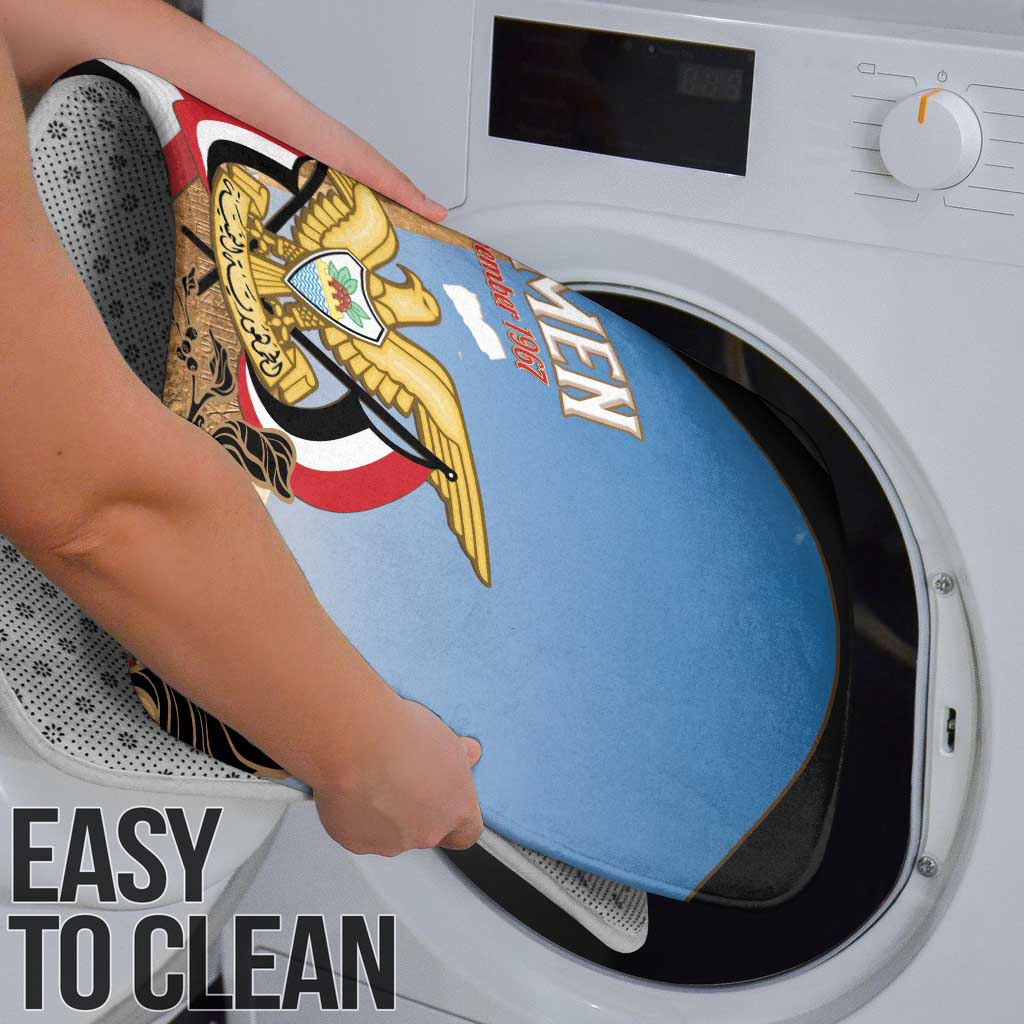 Personalised Yemen Independence Day Bathroom Set Awwam Temple With Coat Of Arms Proud - Wonder Print Shop