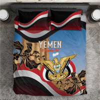 Personalised Yemen Independence Day Bedding Set Awwam Temple With Coat Of Arms Proud - Wonder Print Shop