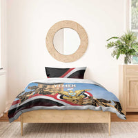 Personalised Yemen Independence Day Bedding Set Awwam Temple With Coat Of Arms Proud - Wonder Print Shop