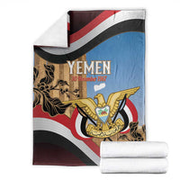 Personalised Yemen Independence Day Blanket Awwam Temple With Coat Of Arms Proud - Wonder Print Shop