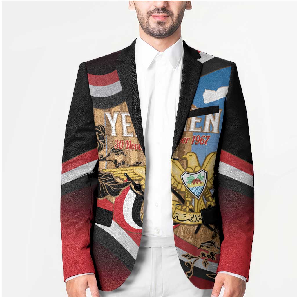 Personalised Yemen Independence Day Blazer Awwam Temple With Coat Of Arms Proud - Wonder Print Shop