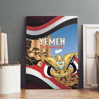 Personalised Yemen Independence Day Canvas Wall Art Awwam Temple With Coat Of Arms Proud - Wonder Print Shop