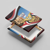 Personalised Yemen Independence Day Canvas Wall Art Awwam Temple With Coat Of Arms Proud - Wonder Print Shop