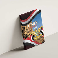 Personalised Yemen Independence Day Canvas Wall Art Awwam Temple With Coat Of Arms Proud - Wonder Print Shop