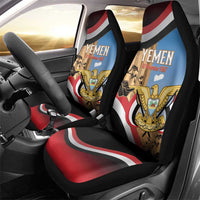 Personalised Yemen Independence Day Car Seat Cover Awwam Temple With Coat Of Arms Proud - Wonder Print Shop