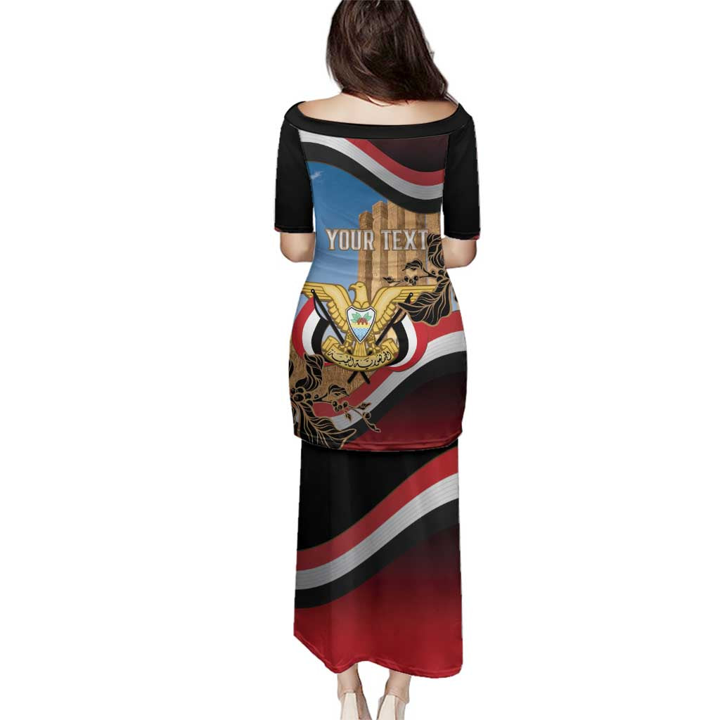 Personalised Yemen Independence Day Family Matching Puletasi and Hawaiian Shirt Awwam Temple With Coat Of Arms Proud - Wonder Print Shop