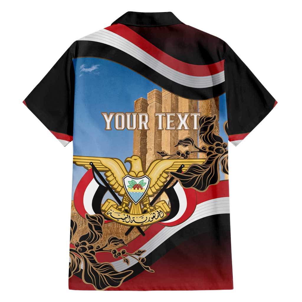 Personalised Yemen Independence Day Family Matching Short Sleeve Bodycon Dress and Hawaiian Shirt Awwam Temple With Coat Of Arms Proud - Wonder Print Shop