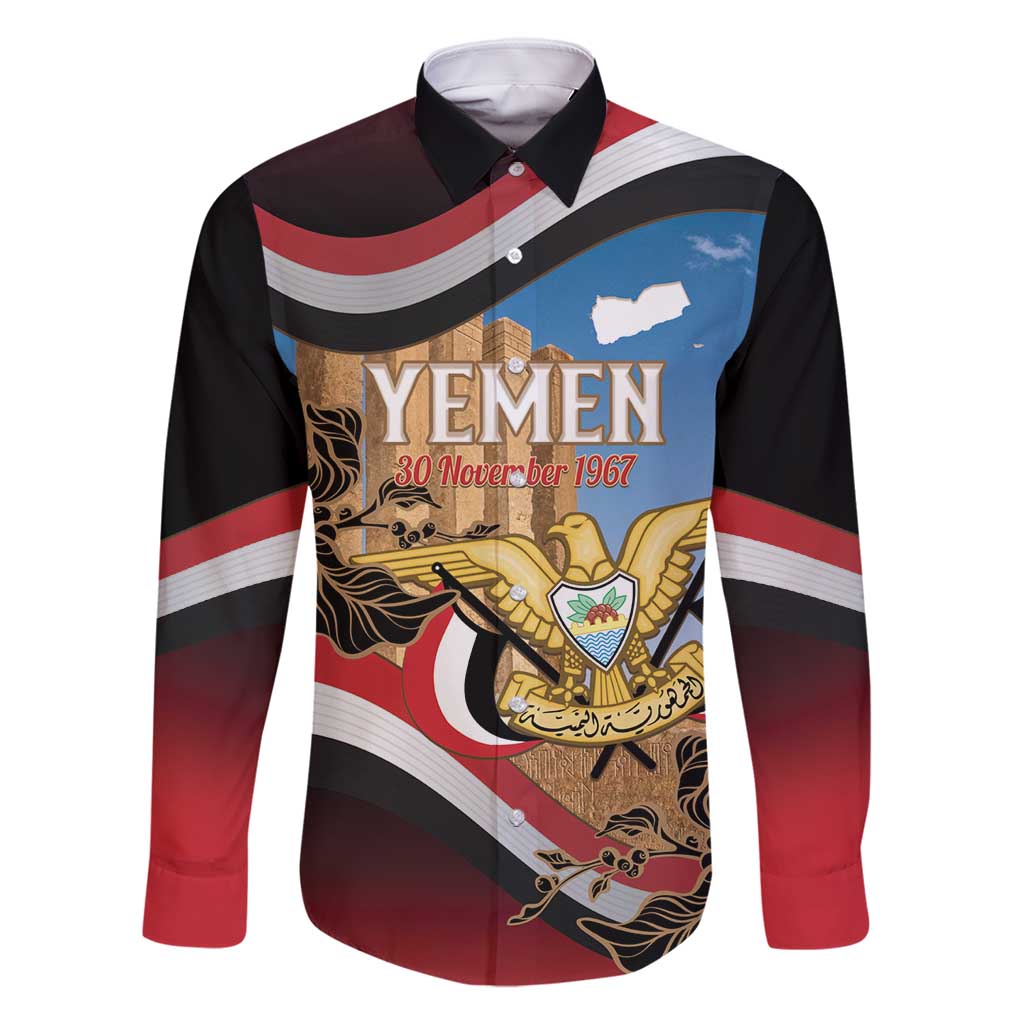 Personalised Yemen Independence Day Family Matching Tank Maxi Dress and Hawaiian Shirt Awwam Temple With Coat Of Arms Proud - Wonder Print Shop