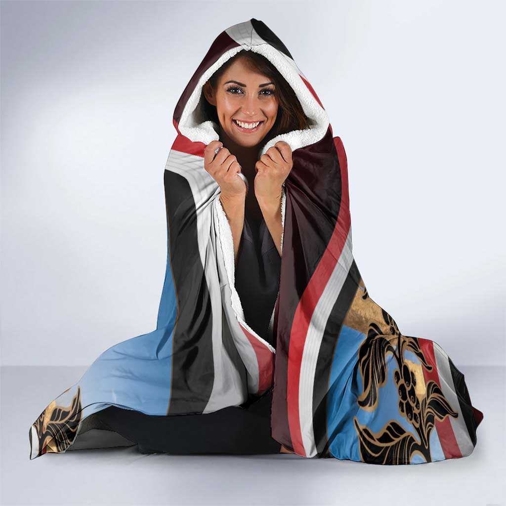 Personalised Yemen Independence Day Hooded Blanket Awwam Temple With Coat Of Arms Proud - Wonder Print Shop