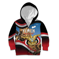 Personalised Yemen Independence Day Kid Hoodie Awwam Temple With Coat Of Arms Proud - Wonder Print Shop