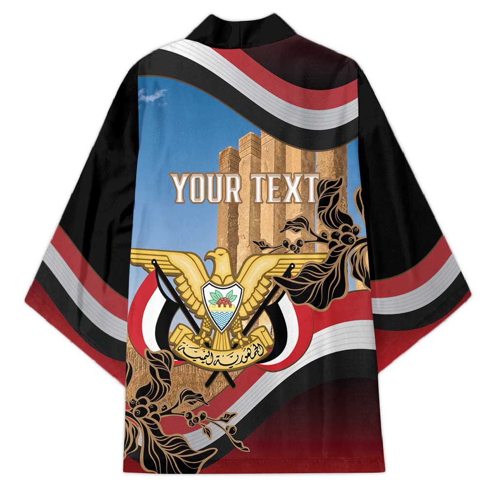 Personalised Yemen Independence Day Kimono Awwam Temple With Coat Of Arms Proud - Wonder Print Shop