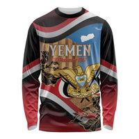 Personalised Yemen Independence Day Long Sleeve Shirt Awwam Temple With Coat Of Arms Proud - Wonder Print Shop