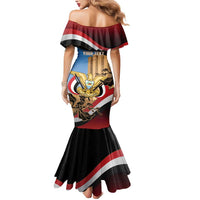 Personalised Yemen Independence Day Mermaid Dress Awwam Temple With Coat Of Arms Proud - Wonder Print Shop