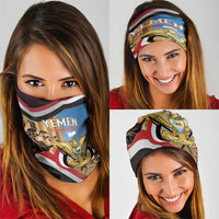 Personalised Yemen Independence Day Neck Gaiter Awwam Temple With Coat Of Arms Proud - Wonder Print Shop
