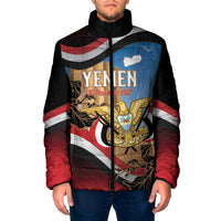 Personalised Yemen Independence Day Padded Jacket Awwam Temple With Coat Of Arms Proud - Wonder Print Shop