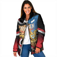 Personalised Yemen Independence Day Padded Jacket Awwam Temple With Coat Of Arms Proud - Wonder Print Shop