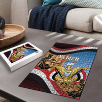 Personalised Yemen Independence Day Puzzle Awwam Temple With Coat Of Arms Proud - Wonder Print Shop