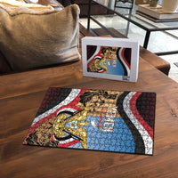 Personalised Yemen Independence Day Puzzle Awwam Temple With Coat Of Arms Proud - Wonder Print Shop