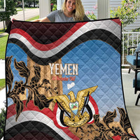 Personalised Yemen Independence Day Quilt Awwam Temple With Coat Of Arms Proud - Wonder Print Shop