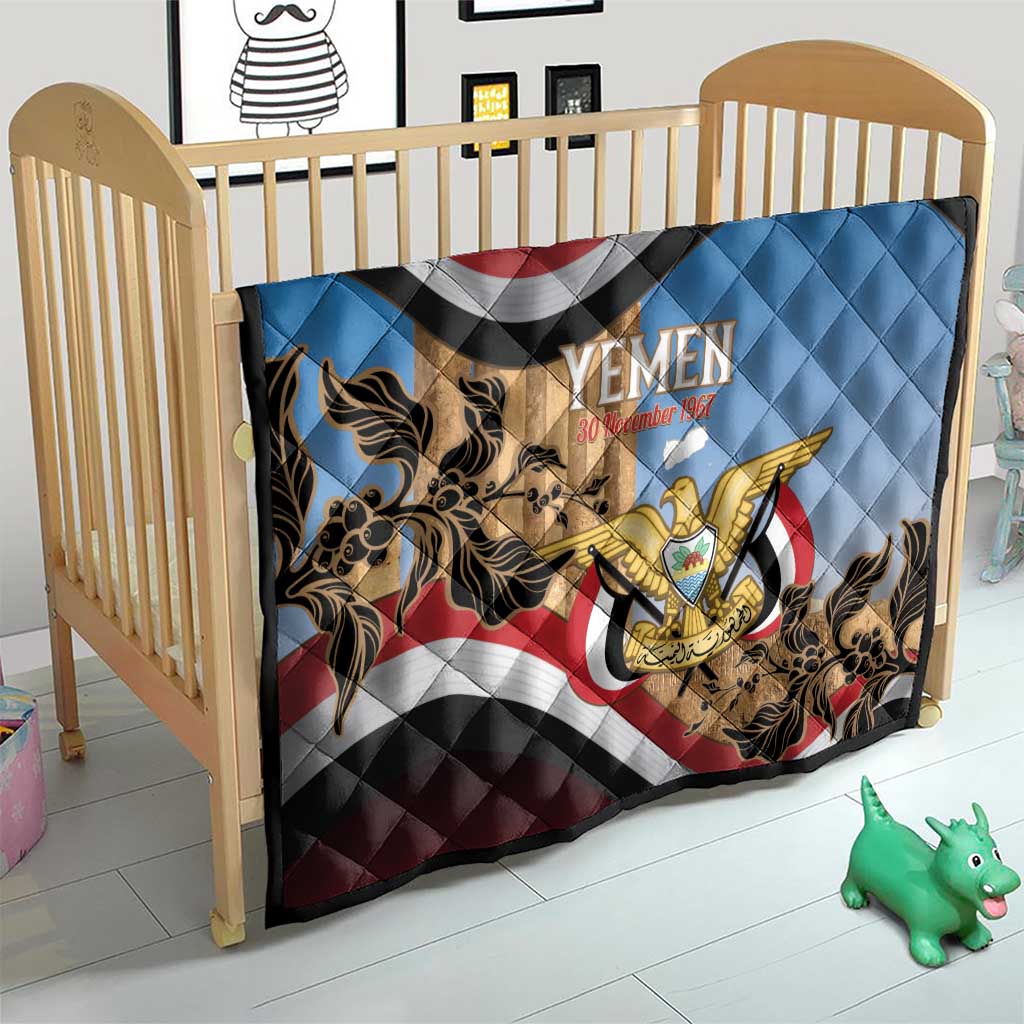 Personalised Yemen Independence Day Quilt Awwam Temple With Coat Of Arms Proud - Wonder Print Shop