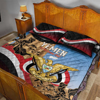 Personalised Yemen Independence Day Quilt Bed Set Awwam Temple With Coat Of Arms Proud - Wonder Print Shop