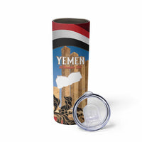 Personalised Yemen Independence Day Skinny Tumbler Awwam Temple With Coat Of Arms Proud - Wonder Print Shop