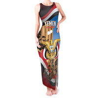 Personalised Yemen Independence Day Tank Maxi Dress Awwam Temple With Coat Of Arms Proud - Wonder Print Shop