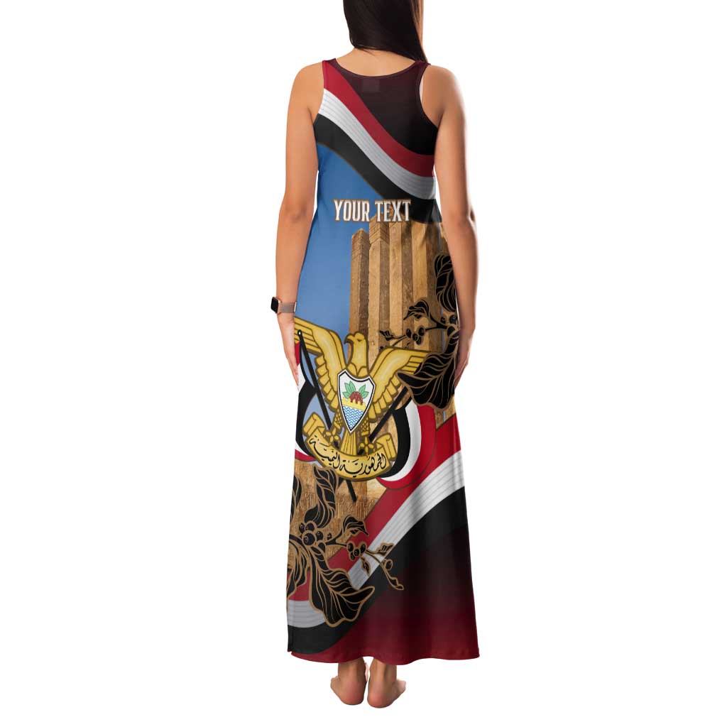 Personalised Yemen Independence Day Tank Maxi Dress Awwam Temple With Coat Of Arms Proud - Wonder Print Shop