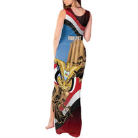 Personalised Yemen Independence Day Tank Maxi Dress Awwam Temple With Coat Of Arms Proud - Wonder Print Shop