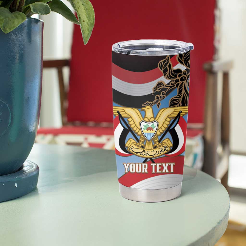Personalised Yemen Independence Day Tumbler Cup Awwam Temple With Coat Of Arms Proud - Wonder Print Shop