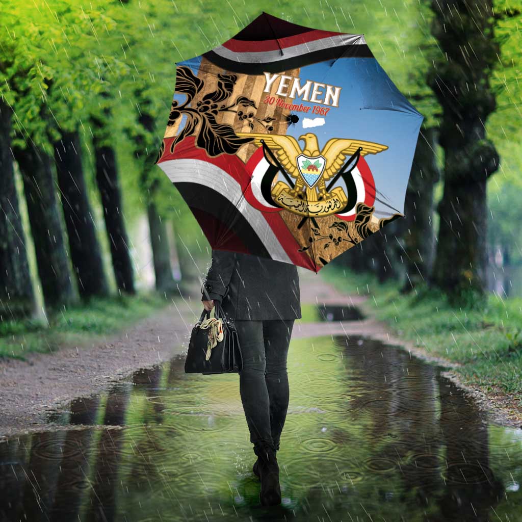 Personalised Yemen Independence Day Umbrella Awwam Temple With Coat Of Arms Proud - Wonder Print Shop