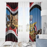 Personalised Yemen Independence Day Window Curtain Awwam Temple With Coat Of Arms Proud - Wonder Print Shop