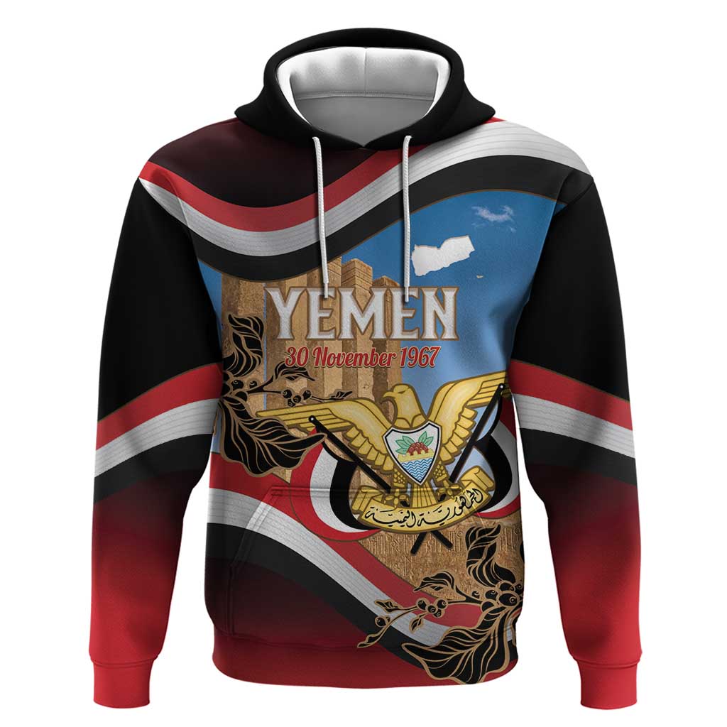 Personalised Yemen Independence Day Zip Hoodie Awwam Temple With Coat Of Arms Proud - Wonder Print Shop