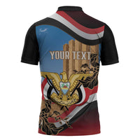 Personalised Yemen Independence Day Zipper Polo Shirt Awwam Temple With Coat Of Arms Proud - Wonder Print Shop