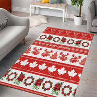 Canada Christmas Area Rug Canadian Moose Maple Leaf Seamless Style - Wonder Print Shop